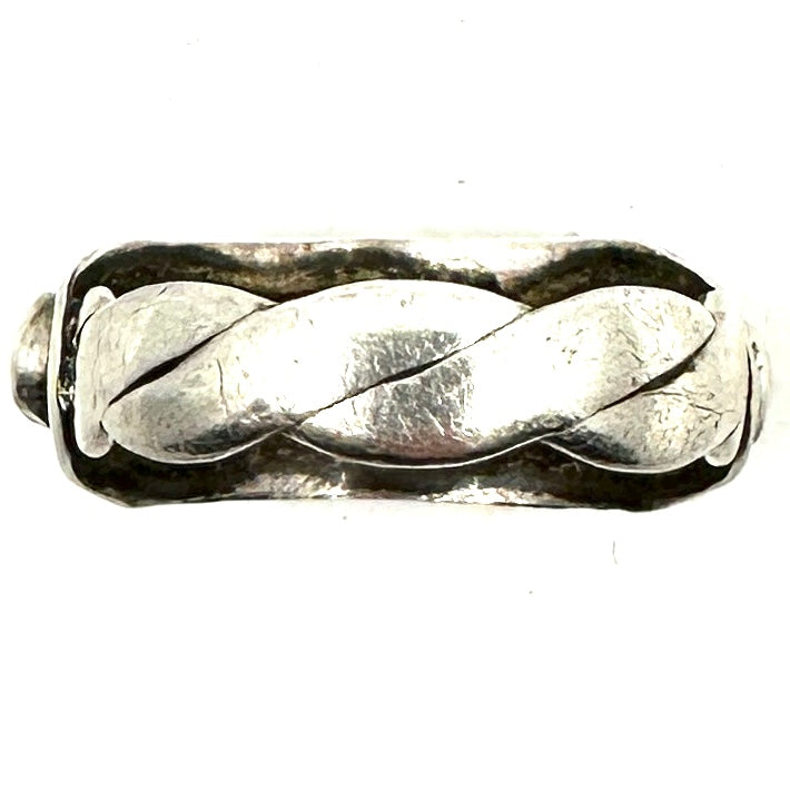 Vintage Twist Wire Shank Ring with Four Stones Size 9.5