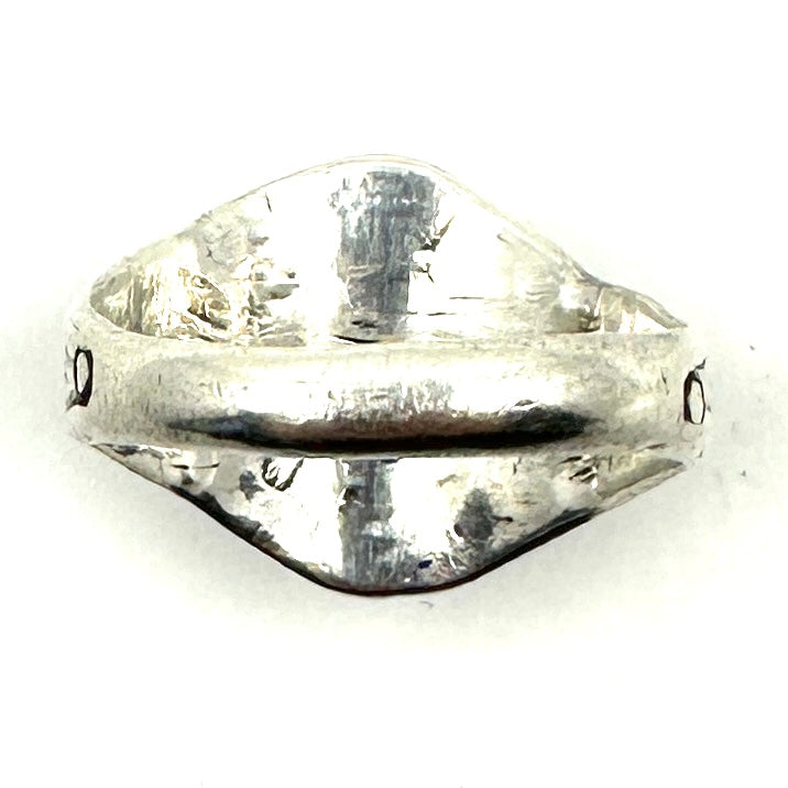 Vintage Navajo Ingot Ring with Green Turquoise Size 9.5