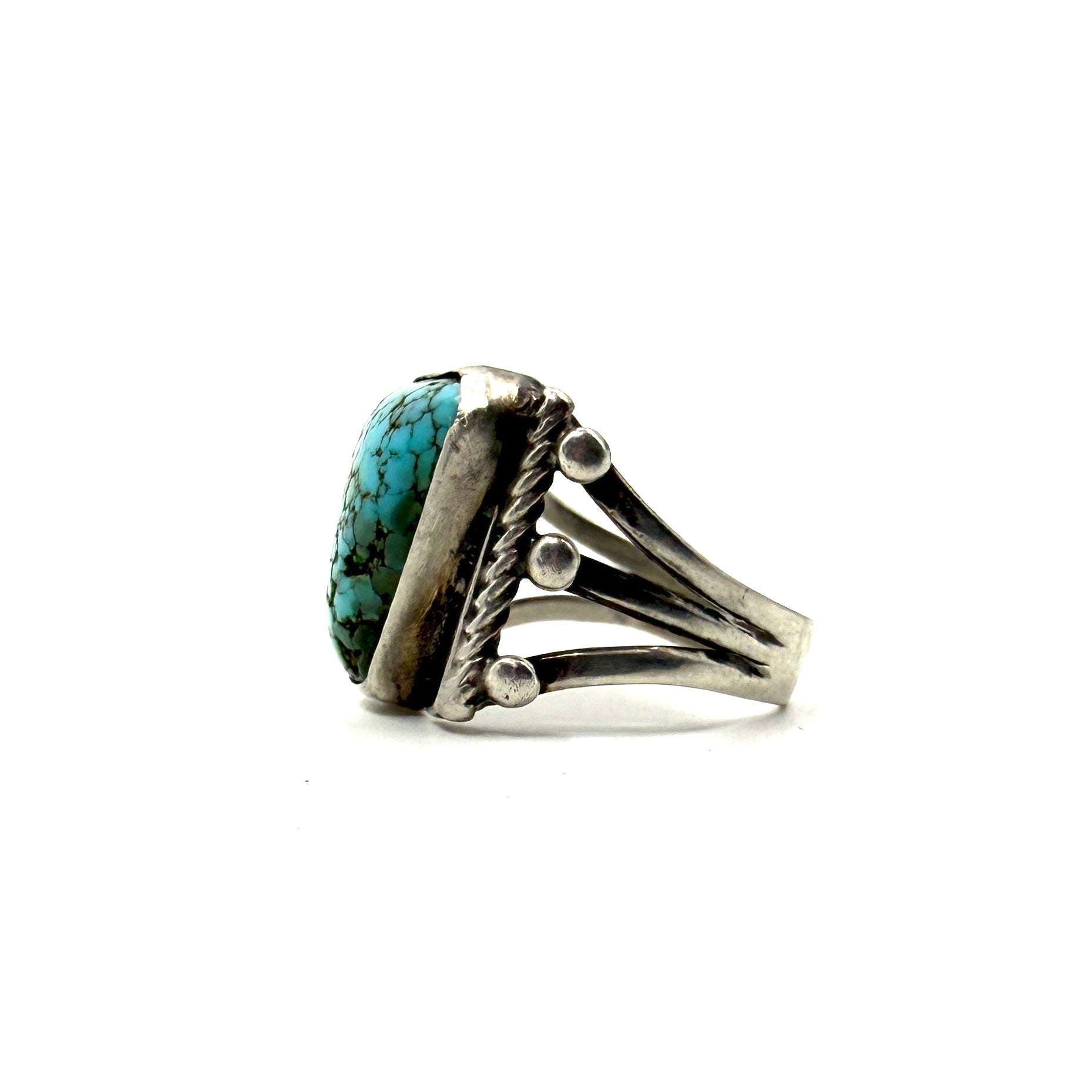 Vintage Split Shank Ring with #8 Turquoise