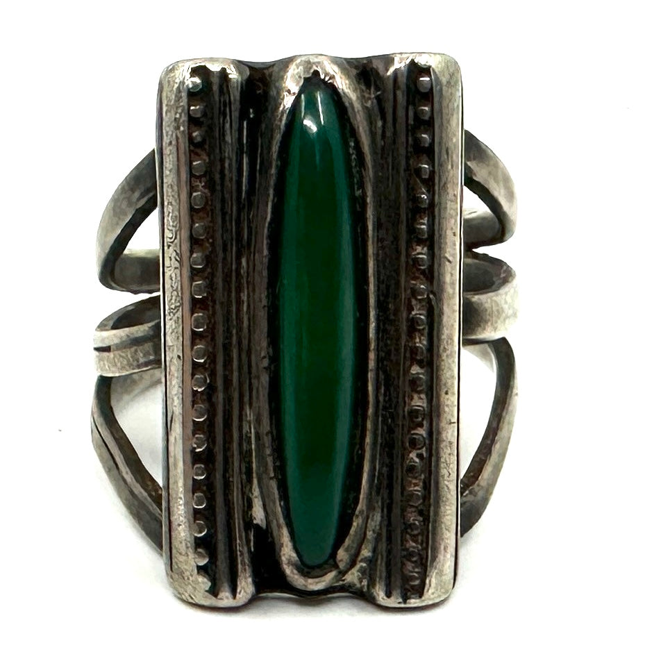Well Worn Vintage Ring with Green Turquoise
