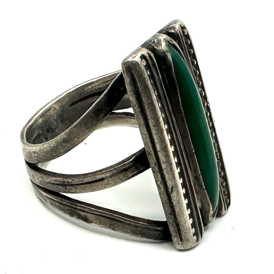 Well Worn Vintage Ring with Green Turquoise