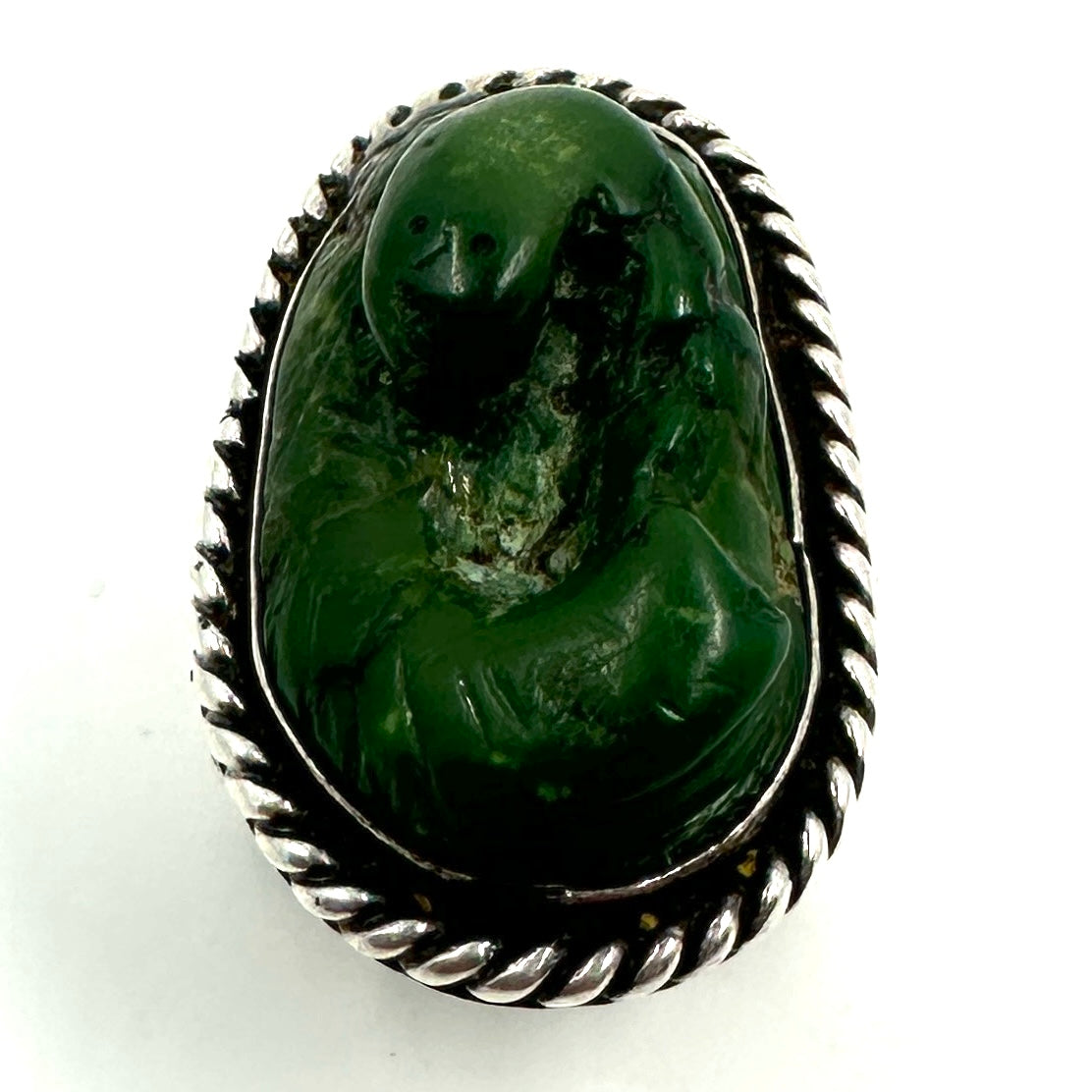 Vintage Leekya Deyuse Silver Ring with Snake Carving