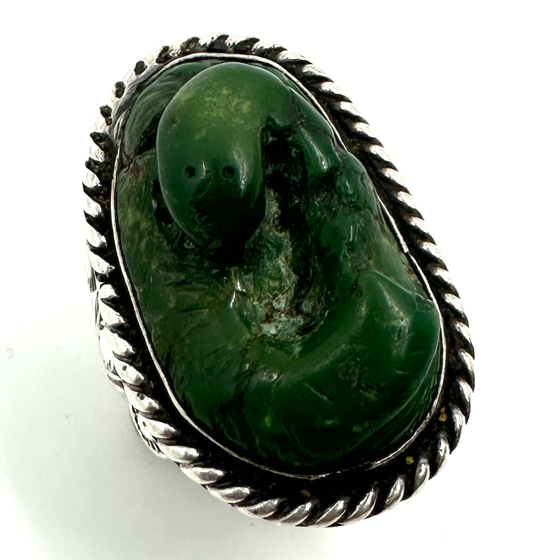Vintage Leekya Deyuse Silver Ring with Snake Carving