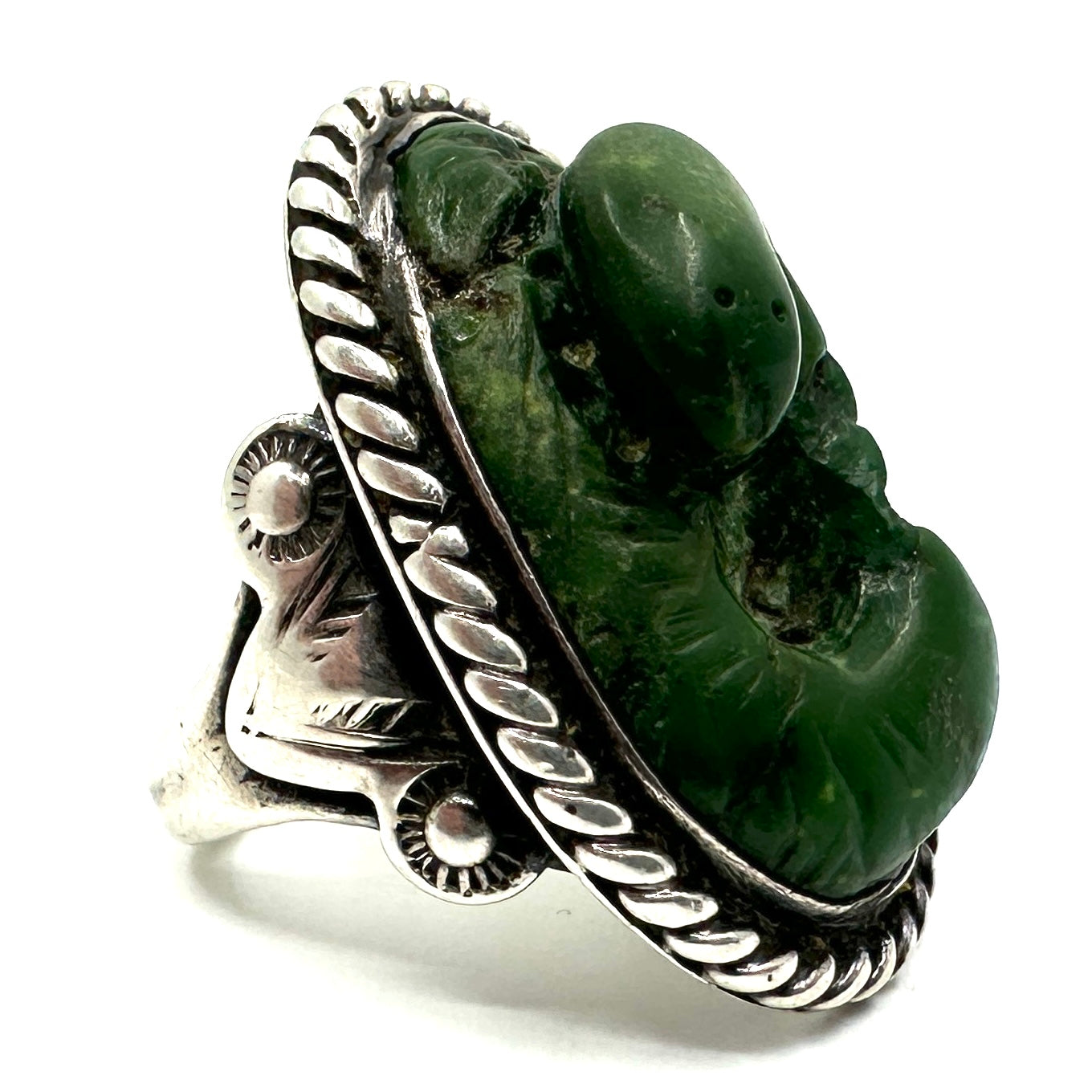 Vintage Leekya Deyuse Silver Ring with Snake Carving