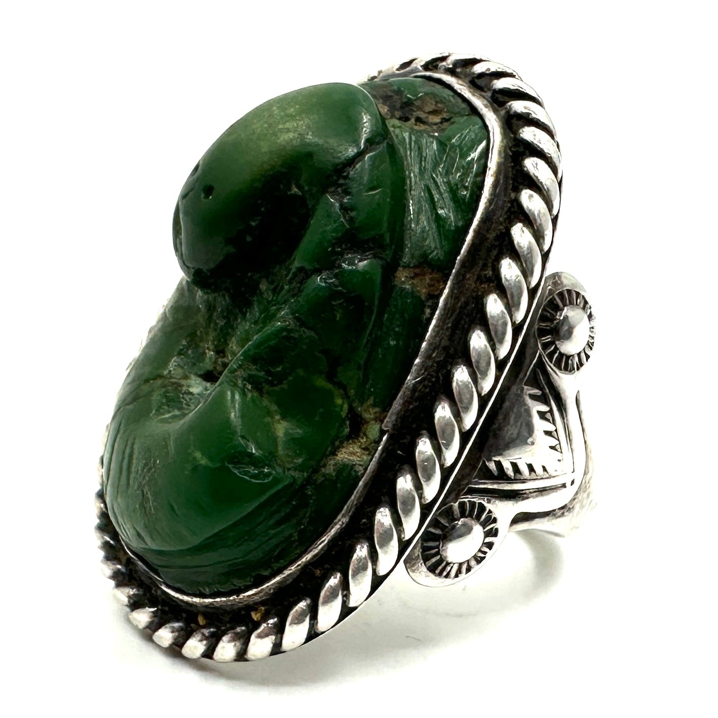 Vintage Leekya Deyuse Silver Ring with Snake Carving