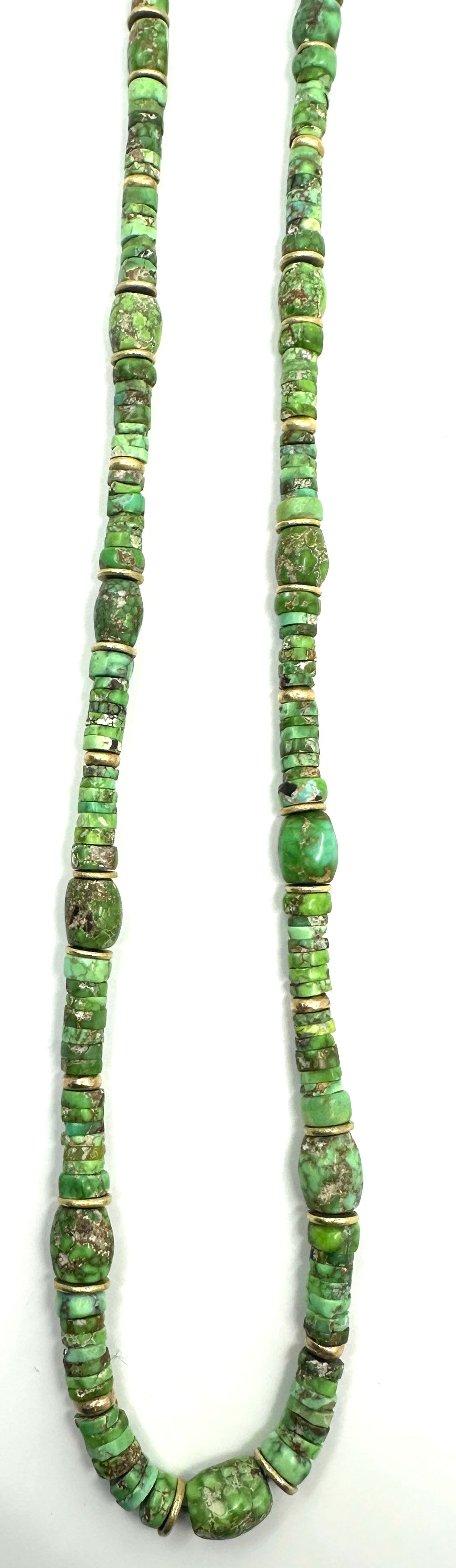 Michael Grant Carico Lake Turquoise Rondelle Bead Necklace with 18k Gold