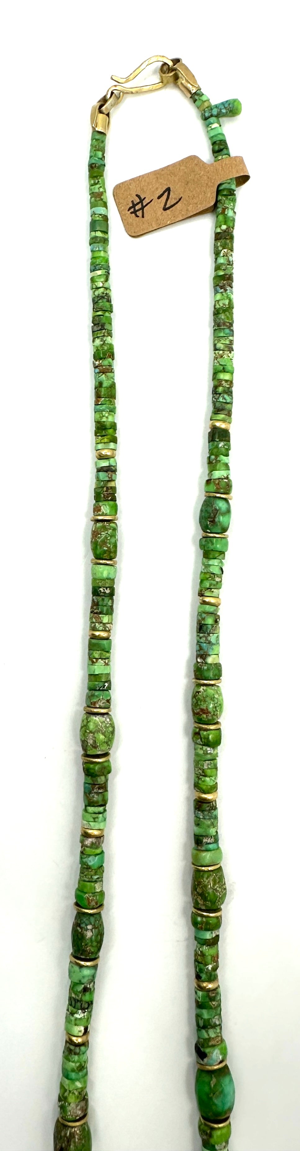 Michael Grant Carico Lake Turquoise Rondelle Bead Necklace with 18k Gold