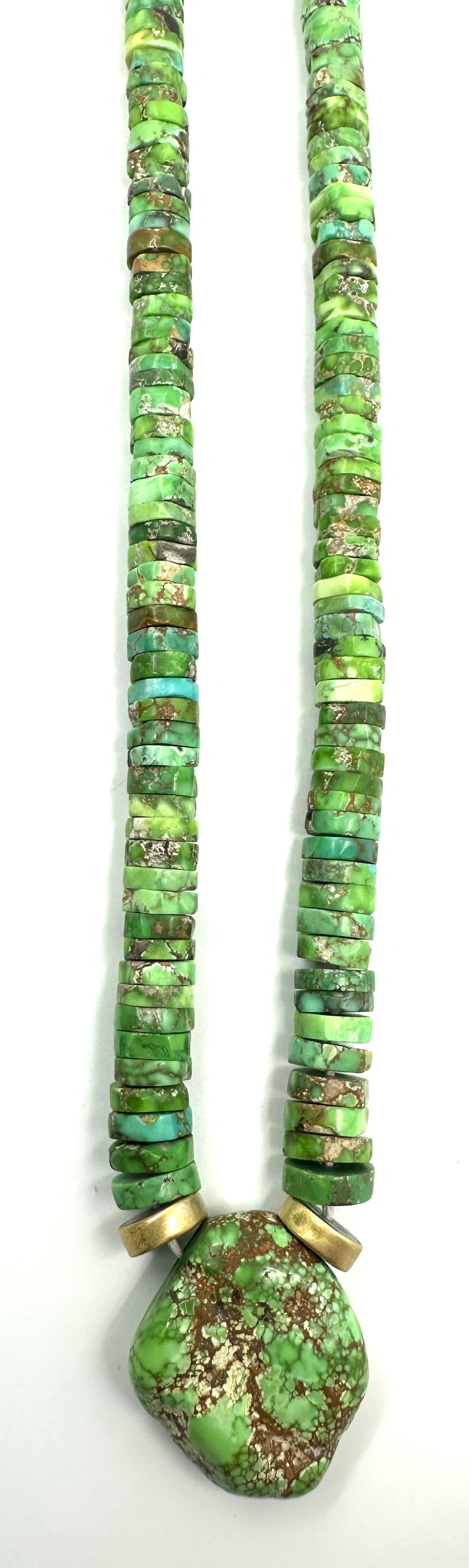 Michael Grant Carico Lake Turquoise Rondelle Bead Necklace with 18k Gold