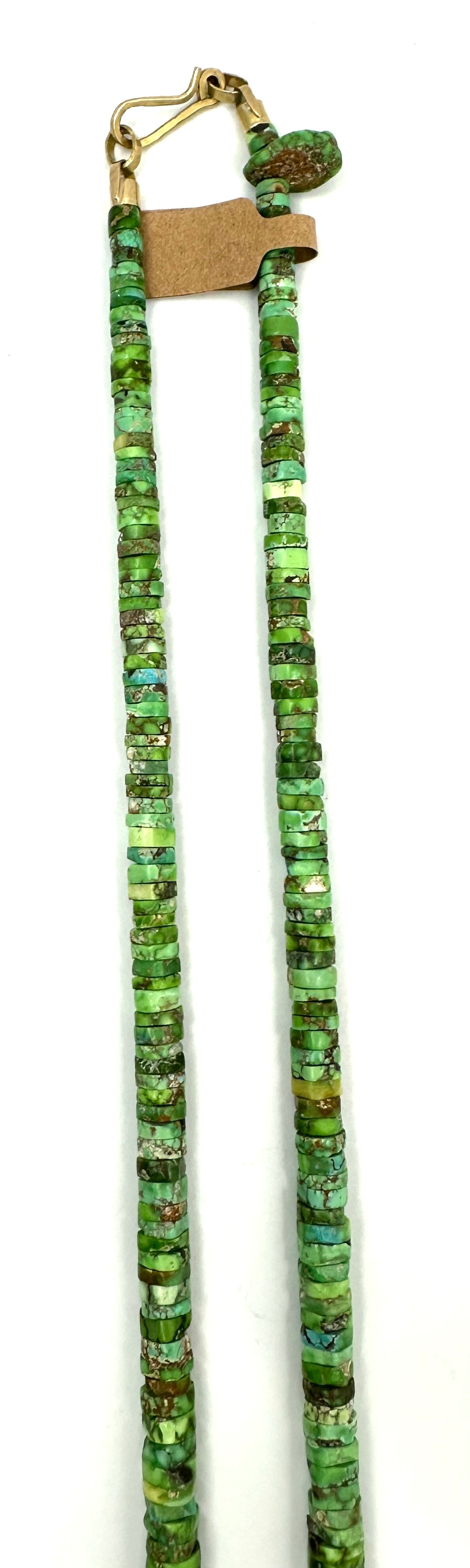 Michael Grant Carico Lake Turquoise Rondelle Bead Necklace with 18k Gold