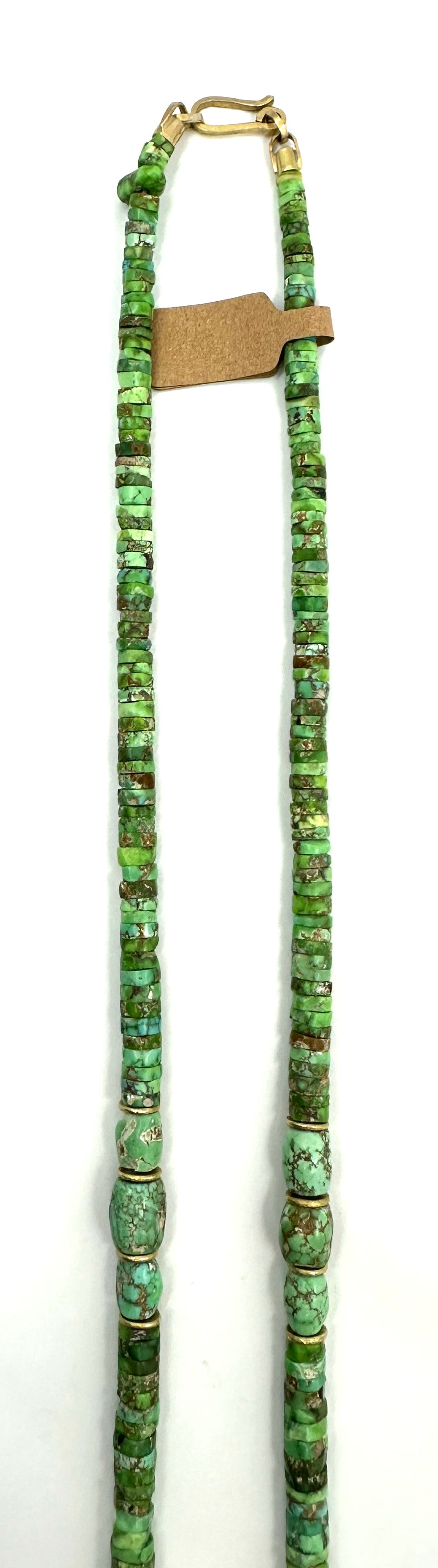 Michael Grant Carico Lake Turquoise Rondelle Bead Necklace with 18k Gold