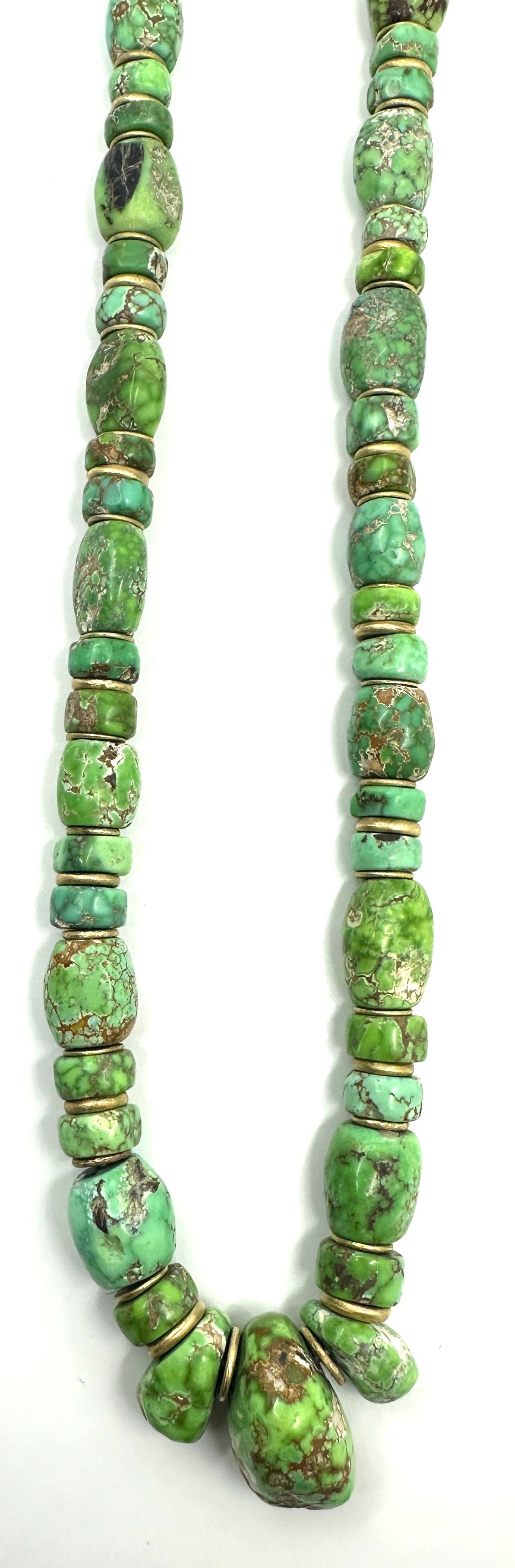 Michael Grant Carico Lake Turquoise Rondelle Bead Necklace with 18k Gold