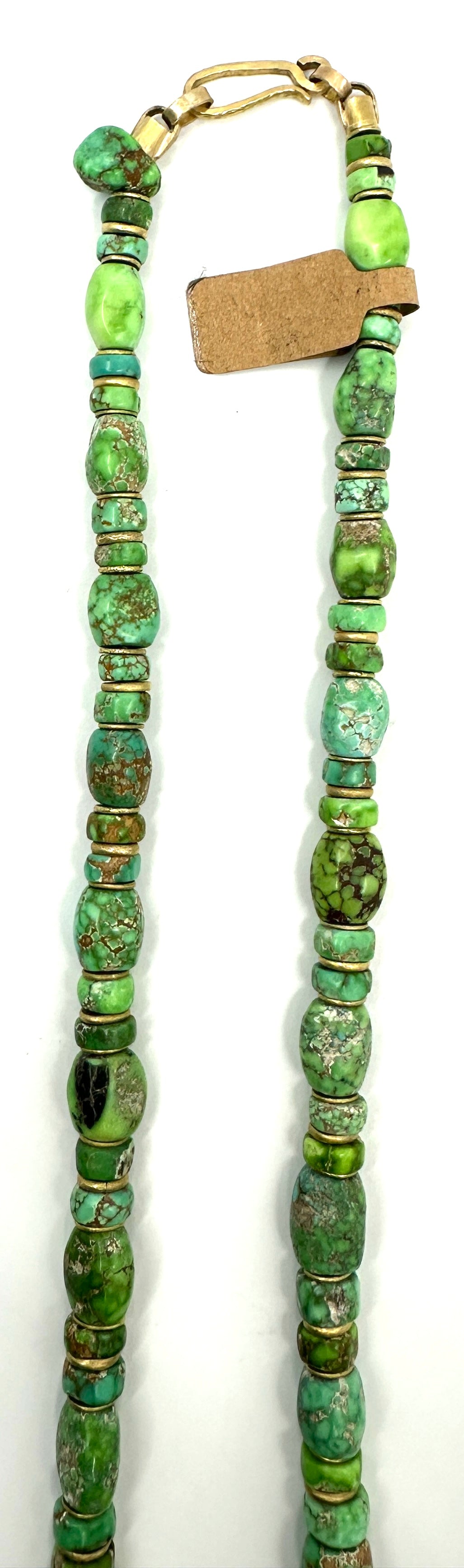 Michael Grant Carico Lake Turquoise Rondelle Bead Necklace with 18k Gold