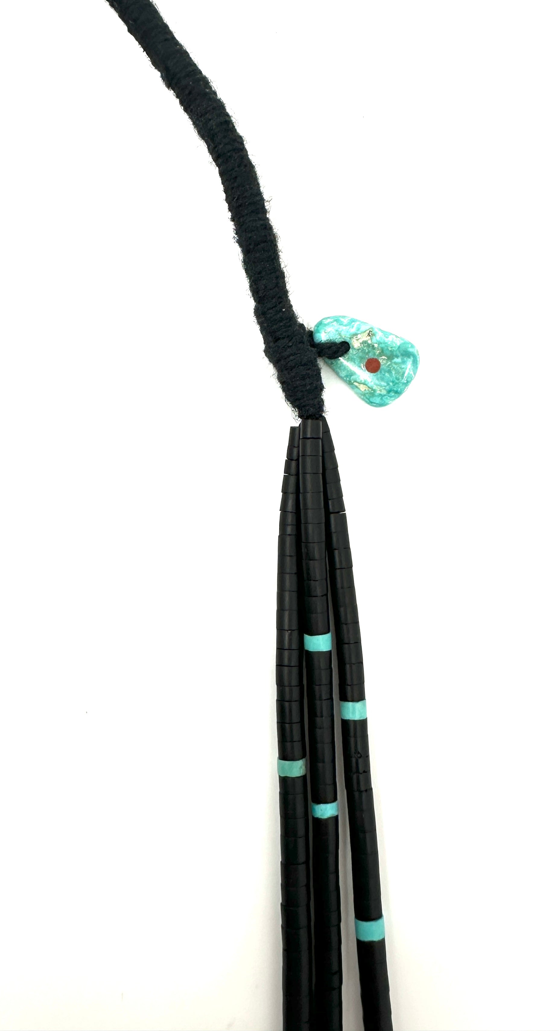 Cheyenne Grabiec Three Strand Jet and Poquito Ridge Heishi Necklace